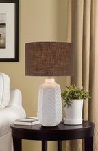CHEVRON PATTERN CERAMIC TABLE LAMP