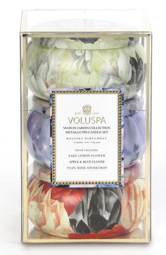 MAISON JARDIN TWO-WICK TIN CANDLE TRIO (NORDSTROM EXCLUSIVE) ($48 VALUE)