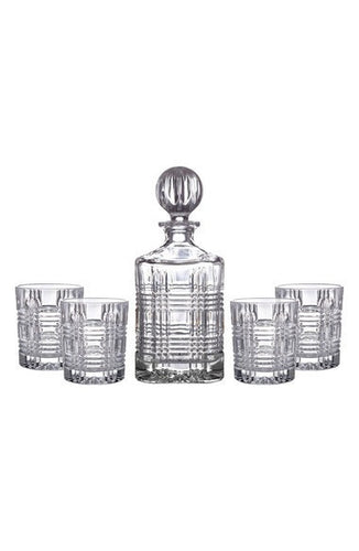 PORTLAND 5-PIECE DECANTER & WHISKEY GLASSES SET