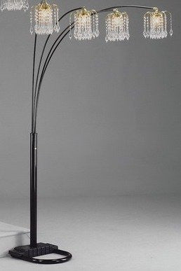 BLACK RAIN DROP ARC FLOOR LAMP 91′′H BY CROWN MARK