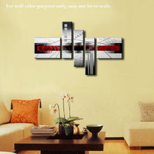 WIECO ART - EXTRA LARGE SIZE 5 PIECE "PERFECT WHITE LINES" MODERN STRETCHED AND FRAMED ARTWORK 100% HAND-PAINTED ABSTRACT OIL PAINTINGS ON CANVAS WALL ART 5PCS/SET
