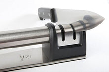 PriorityChef Knife Sharpener for Straight and Serrated Knives, 2 Stage Diamond Coated Sharpening Wheel System, Black