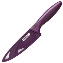 ZYLISS Utility Paring Kitchen Knife with Sheath Cover, 5.5-Inch Stainless Steel Blade, Purple