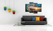 CAO GEN DECOR ART-S70438 4 PANELS FRAMED WALL ART WAVES PAINTING ON CANVAS