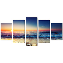 CAO GEN DECOR ART-AS40139 5 PANELS FRAMED WALL ART WAVES PAINTING ON CANVAS