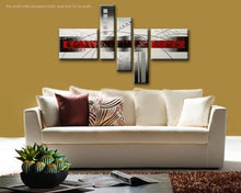 WIECO ART - EXTRA LARGE SIZE 5 PIECE "PERFECT WHITE LINES" MODERN STRETCHED AND FRAMED ARTWORK 100% HAND-PAINTED ABSTRACT OIL PAINTINGS ON CANVAS WALL ART 5PCS/SET