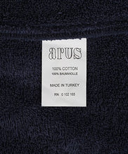 ARUS MEN'S CLASSIC HOODED BATHROBE TURKISH COTTON TERRY CLOTH ROBE (L/XL,N.BLUE)