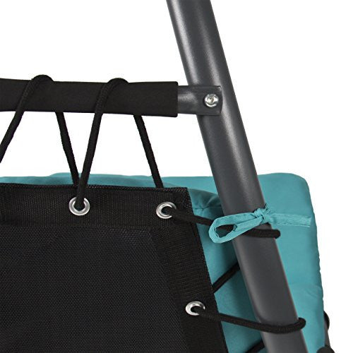 Best choice products hanging chaise lounger chair arc stand air porch swing hammock chair canopy teal online