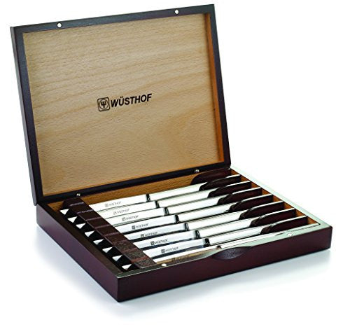 Wusthof 8pcsteak 8-Piece Stainless-Steel Steak Knife Set with Wooden Gift Box